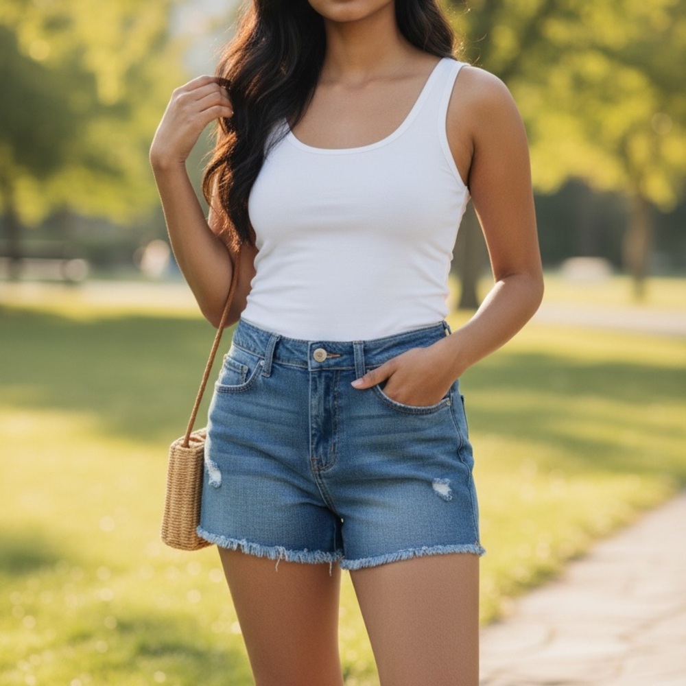 BLANKNYC Girls Mini Astor Cut Off Denim Shorts |NWT | Size 14